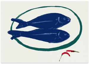 Blue fishes still life