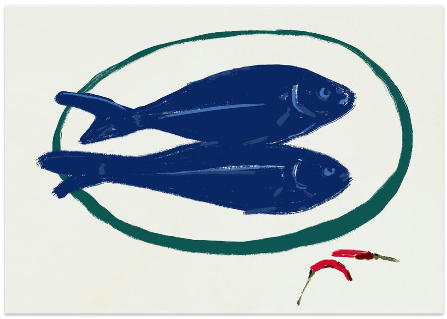 Blue fish still life