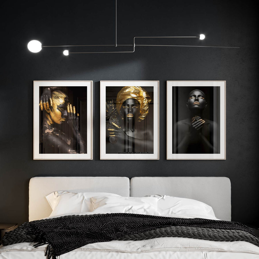 Black and gold - African womens - Picture set