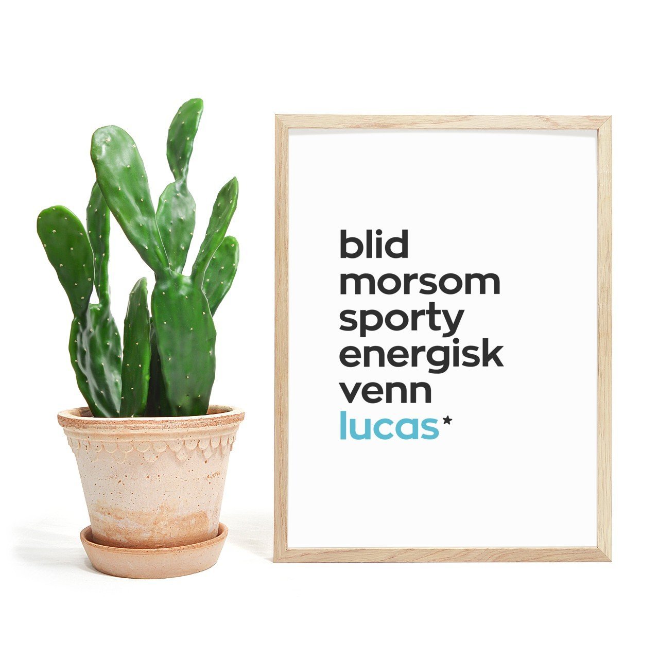 5 ord til en venn - blå - Plakatbar.no