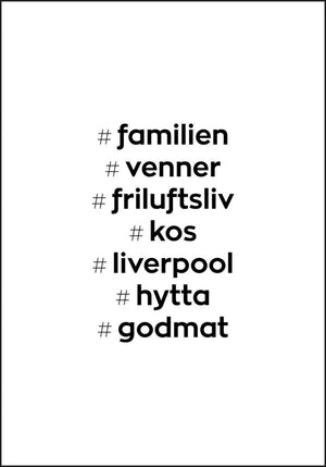 7 valgfrie emneknagger - kul plakat - Plakatbar.no