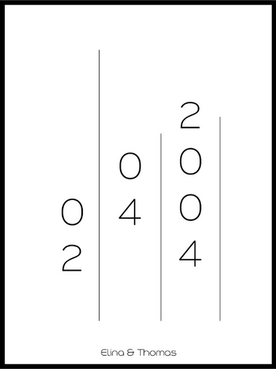 Datoplakaten - personlig plakat med dato - Plakatbar.no