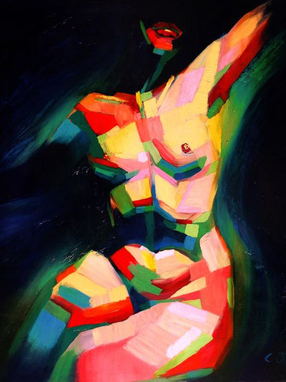 Cubistic Sitting Nude  - Pop Art  poster