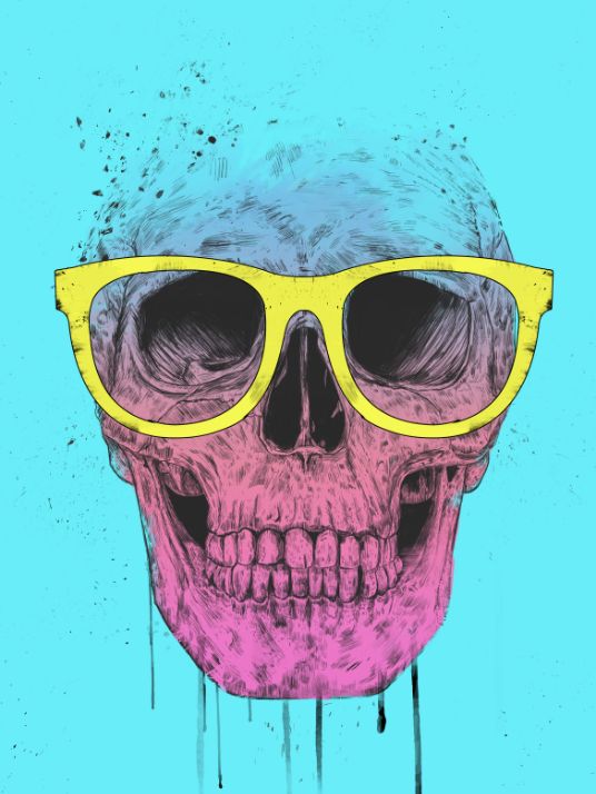Pop Art Skull With Glasses  - Pop Art  poster