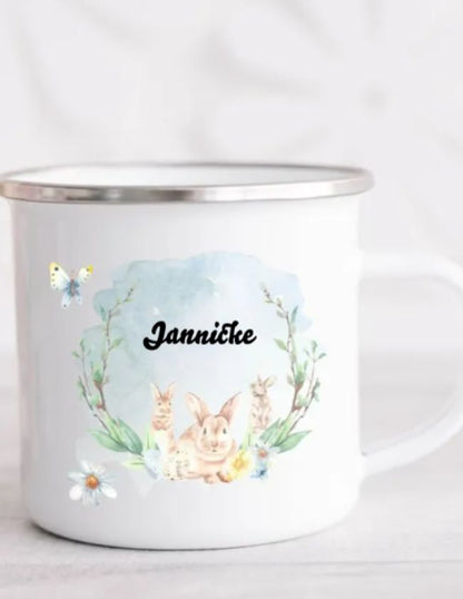 Påske emaljekopp med eget navn