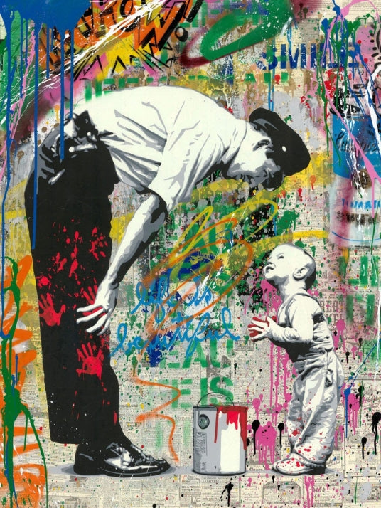 Mr Brainwash - Banksy - Far & Søn