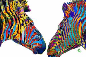 Ziggy and Zag the zebras - Pop Art  poster