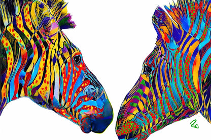 Ziggy and Zag the zebras - Pop Art  poster