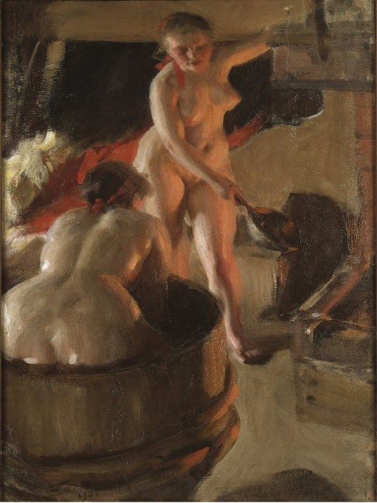 Girls from Dalarna have a bath - Anders Zorn