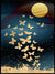 Luxury gold foil Abstract - Birds, Trees, Butterfly & Moon