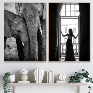 Elephant And Baby Poster