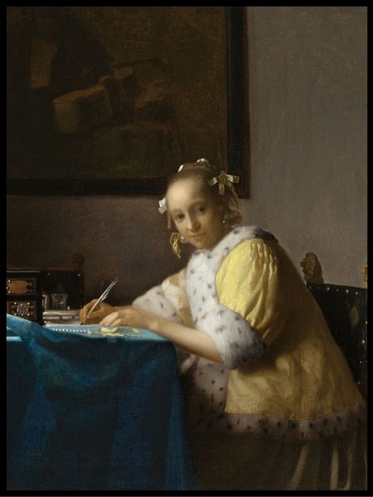 A lady writing a letter, Johannes Vermeer- Plakat
