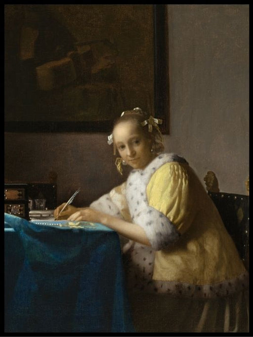 A lady writing a letter, Johannes Vermeer- Plakat - Plakatbar.no
