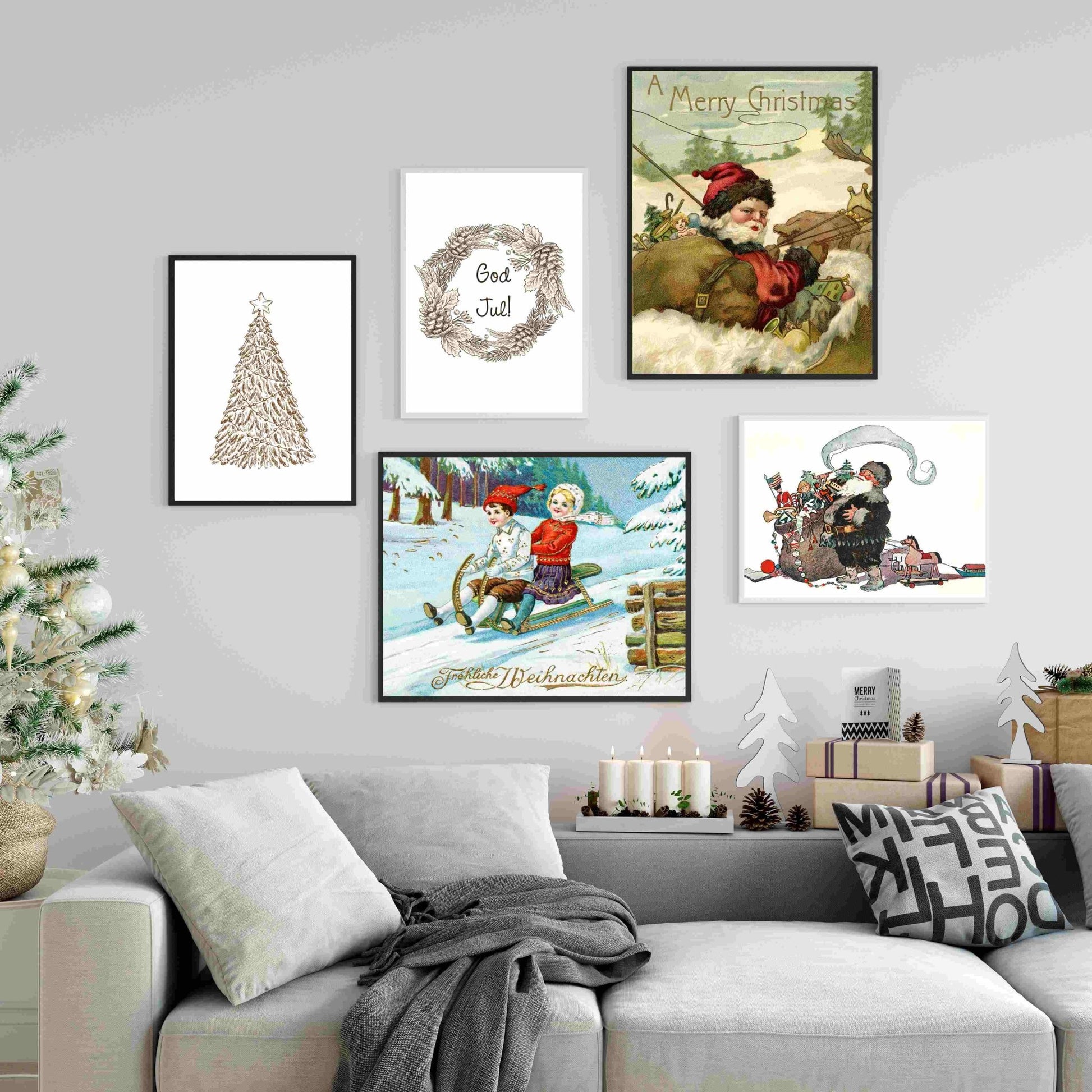 A Merry Christmas - Retro Santa - Plakatbar.no