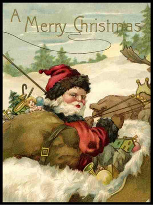 A Merry Christmas - Retro Santa - Plakatbar.no