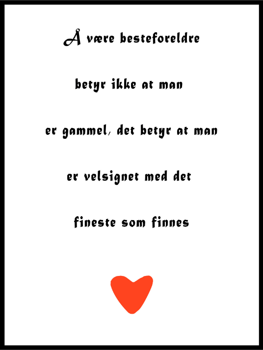 Å være besteforeldre plakat - Plakatbar.no