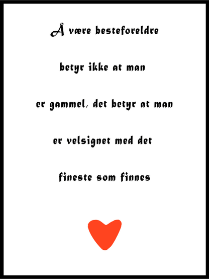 Å være besteforeldre plakat - Plakatbar.no