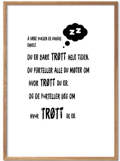 Å være voksen poster - Plakatbar.no