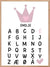 ABC-plakat Prinsesse - Med eget navn - Plakatbar.no