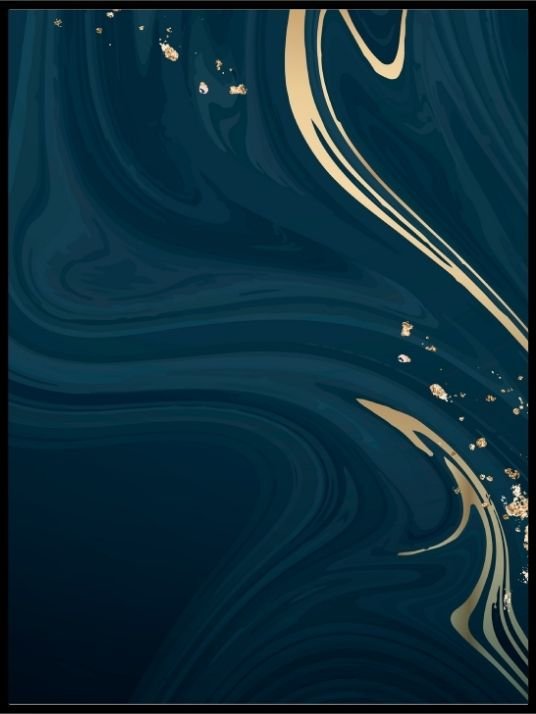 Abstract black - blue-gold Poster