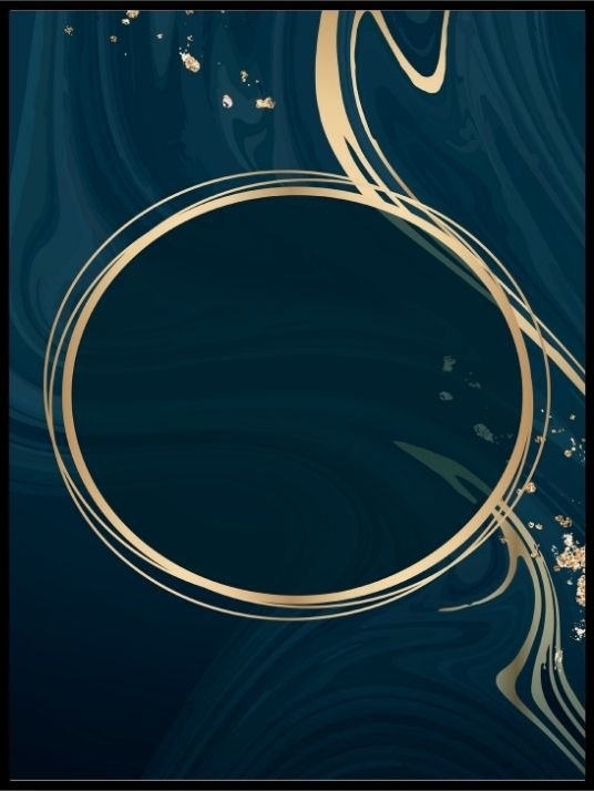Abstract black - gold - blue poster 02