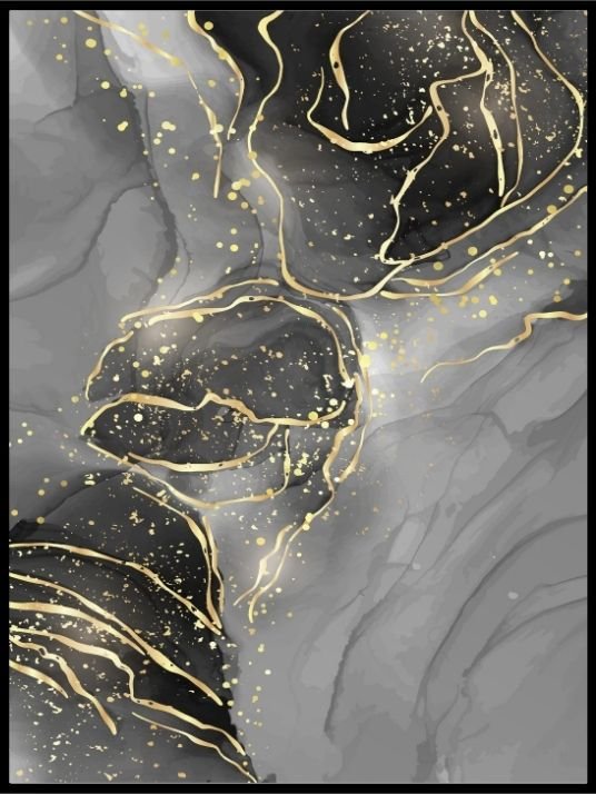 Abstract black - gold - poster 04