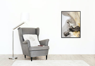 Abstract black - gold - white poster 02 - Plakatbar.no