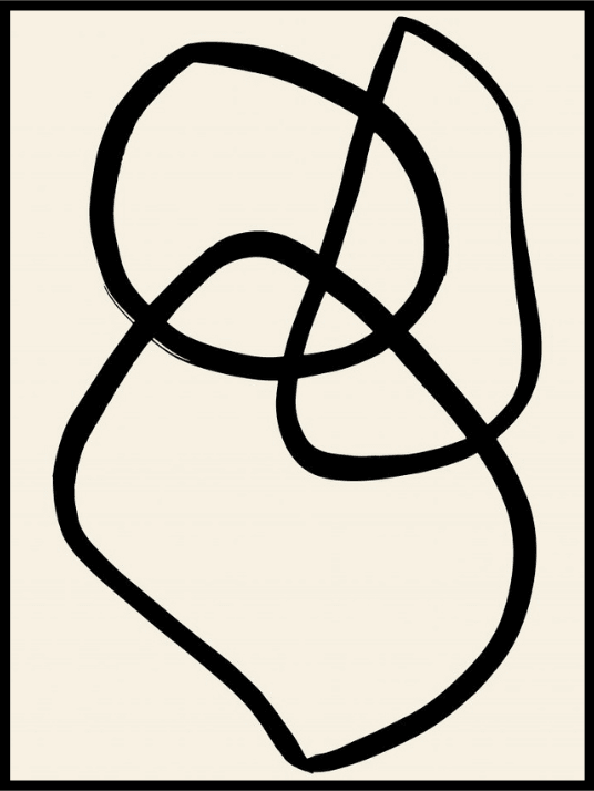 Abstract Black Lines 03 Poster