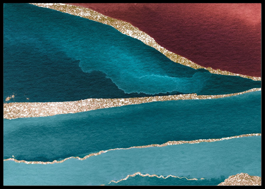 Abstract blue-silver Poster