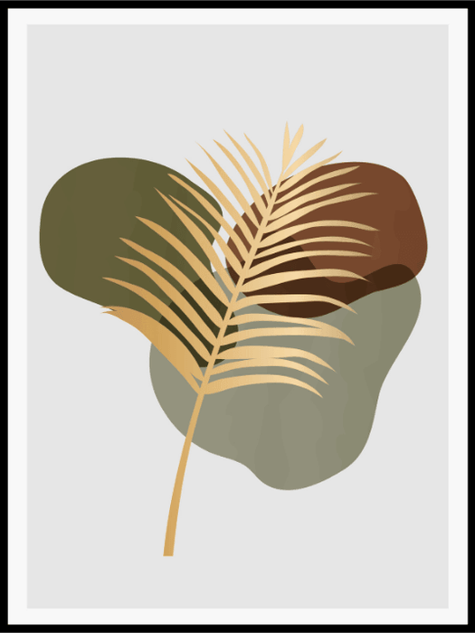 Abstract Botanical Golden Poster 01 - Plakatbar.no