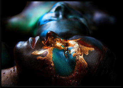 African GoldWoman - Black and gold poster - Plakatbar.no