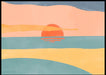 Akvarell av en solnedgang - Poster - Plakatbar.no