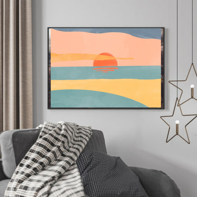 Akvarell av en solnedgang - Poster - Plakatbar.no