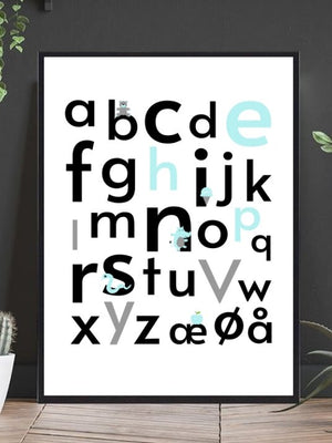 Alfabetplakaten - søt og lærerik plakat til de minste - Plakatbar.no