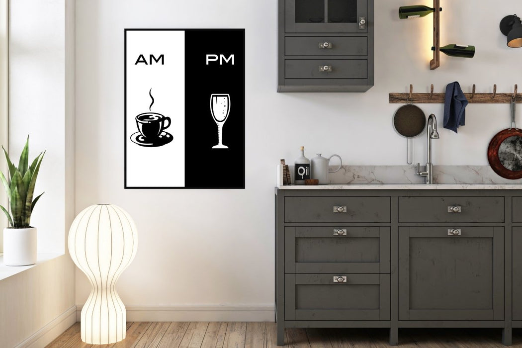 AM/PM Coffee and Wine - Poster - Plakatbar.no