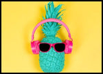 Ananas med headsett poster - Plakatbar.no