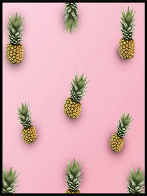 Ananaser med fargerik bakgrunn poster - Plakatbar.no