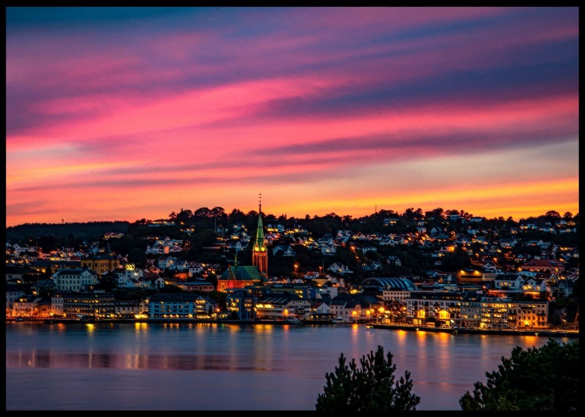 Arendal by night - Plakat - Plakatbar.no