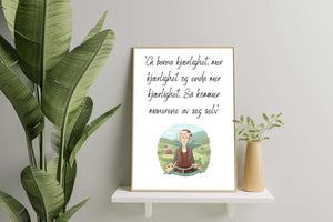 Astrid Lindgren plakat - Gi barna kjærlighet - Plakatbar.no