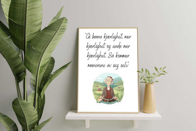 Astrid Lindgren plakat - Gi barna kjærlighet - Plakatbar.no