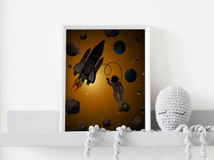 Astronaut i verdensrommet - Plakatbar.no