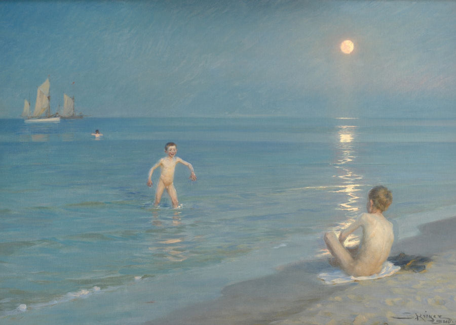 Bathing boys on a summer evening - Peder Severin Krøyer - poster or canvas
