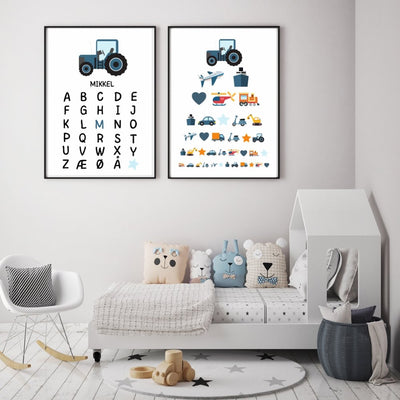 Barneplakat med kjøretøy - Plakatbar.no