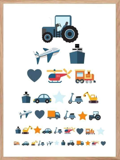 Barneplakat med kjøretøy - Plakatbar.no