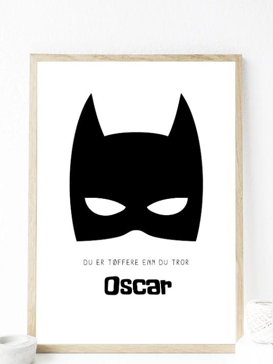 Batman Navneplakat - Du er tøffere enn du tror plakat - Plakatbar.no