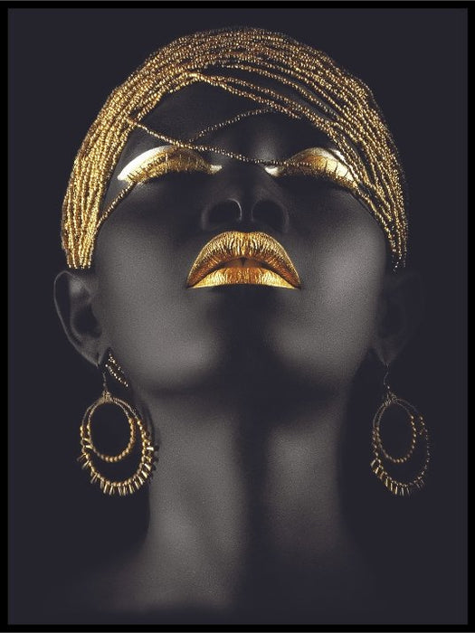 Beautiful African woman Gold Poster - Plakatbar.no