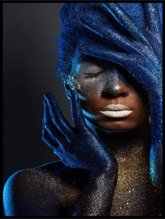 Beautiful woman with body art - Poster