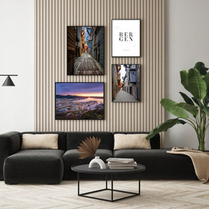 Bergen i solnedgang - Plakat - Plakatbar.no