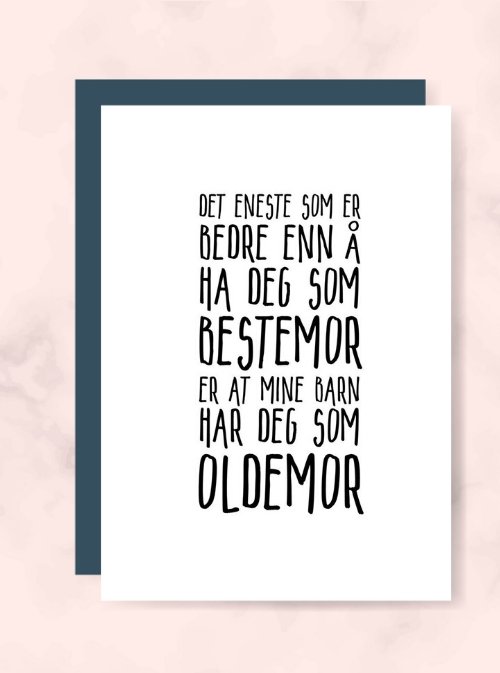 Bestemor/Oldemor kort - Plakatbar.no