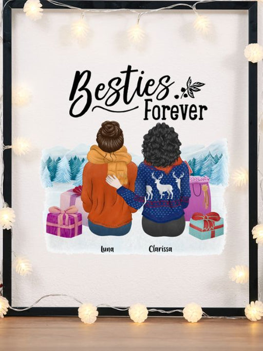 Besties Forever - Personlig juleplakat til venninne - Plakatbar.no